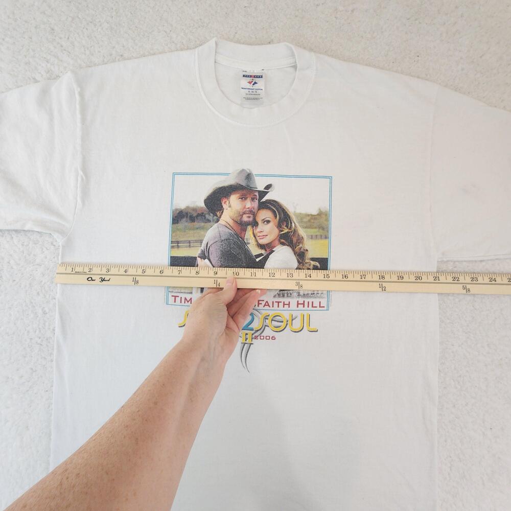 Vintage Tim McGraw Faith Hill Soul2Soul II Tour Shirt Mens XL White 2006 Concert - Picture 8 of 14